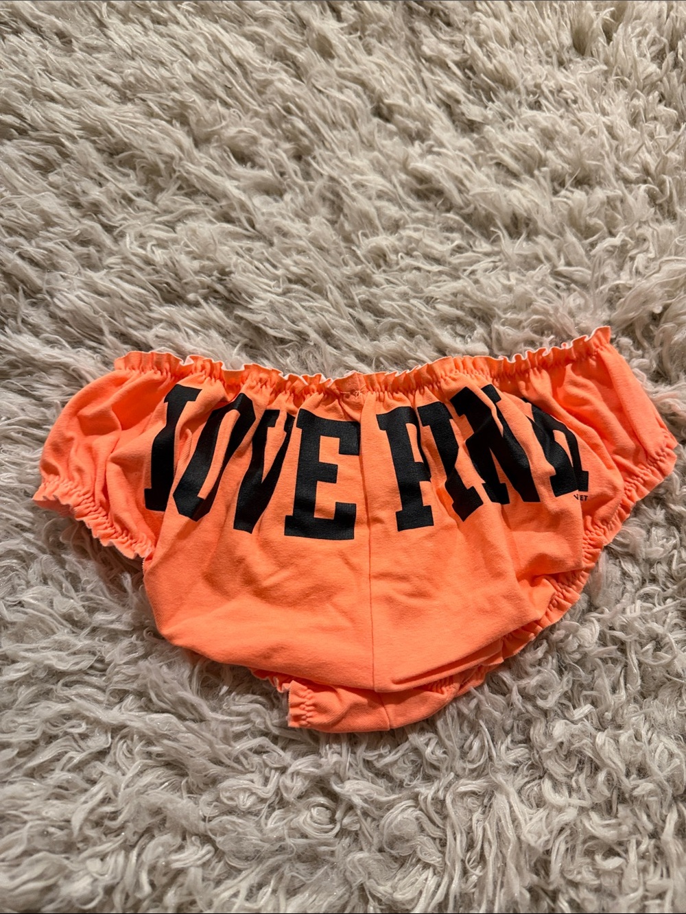 NWT Victoria's Secret PINK ‘LOVE PINK’ Orange Ruffle Bloomers VTG Rare XS Y2K